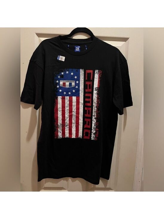 gm Other - JH DESIGN GROUP Chevy Camaro T-Shirt Distressed U.S.A. Old Glory Flag